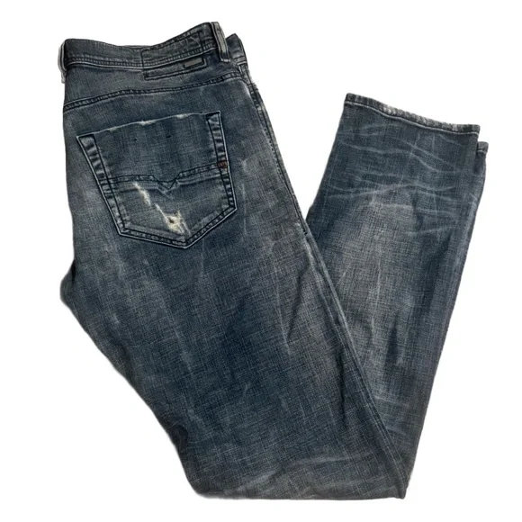 Men's Diesel Grunge Distressed Jeans Sz 33 - Picture 2 of 9
